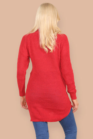 PULL LONG ROUGE & MAILLE