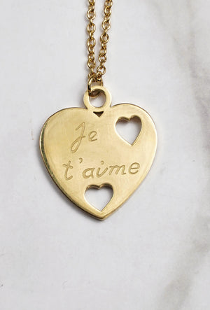 COLLIER "JE T'AIME" & OR