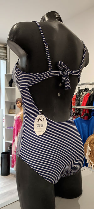 MAILLOT DE BAIN A RAYURES  & BLEU MARINE