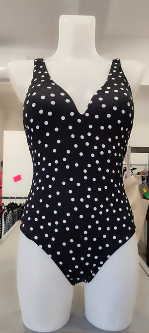 MAILLOT DE BAIN NOIR & PETITS POIS