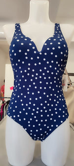 MAILLOT DE BAIN BLEU MARINE & PETITS POIS