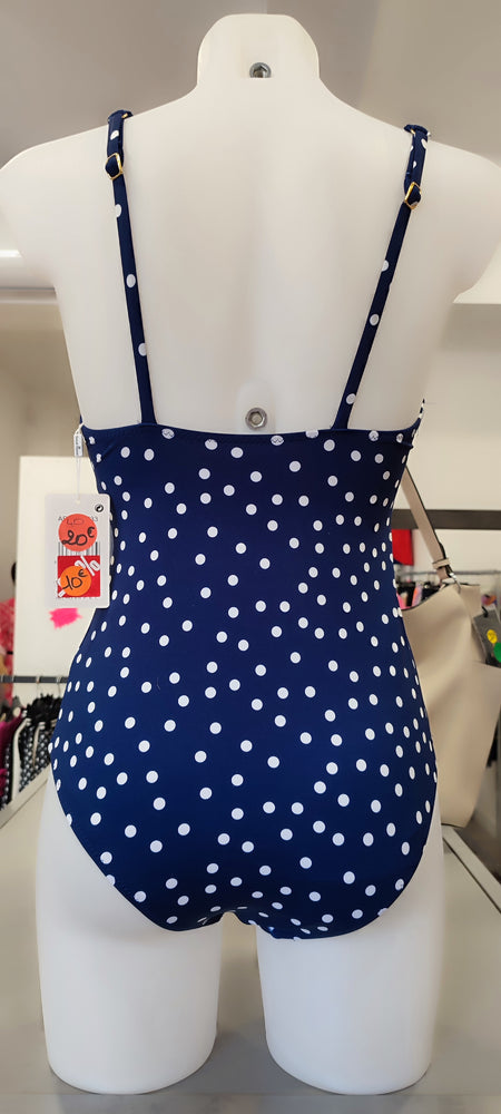 MAILLOT DE BAIN BLEU MARINE & PETITS POIS