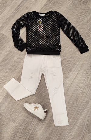 PANTALON DESTROY & BLANC