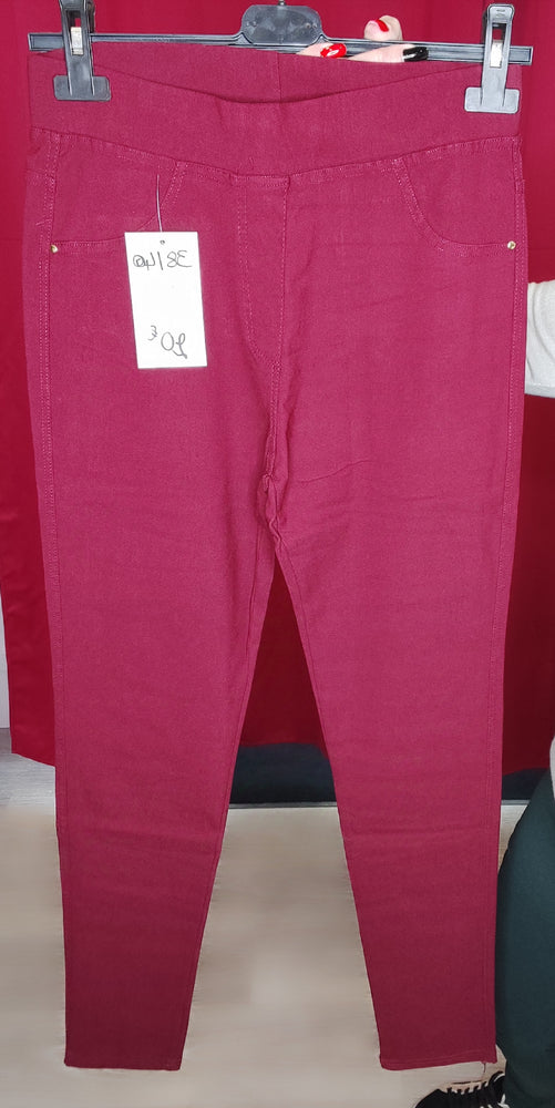 JEGGING ELASTIQUE & BORDEAUX