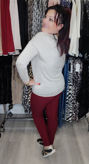 JEGGING ELASTIQUE & BORDEAUX