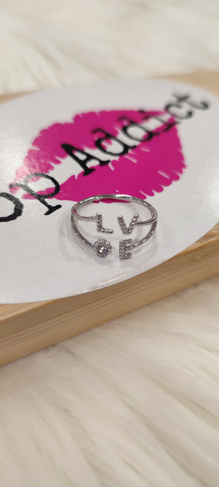 BAGUE ARGENT ACIER & LOVE