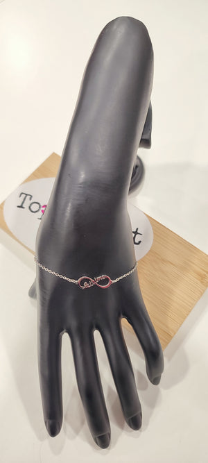 BRACELET ARGENT ACIER & INFINI COEUR