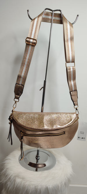 SAC BANANE & TAUPE BRILLANT