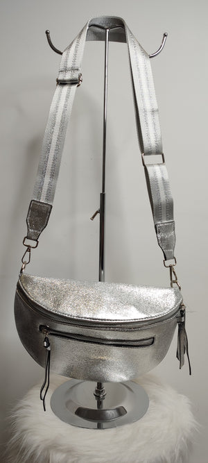 SAC BANANE & ARGENT BRILLANT