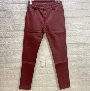 PANTALON HUILE & ROUGE FONCE