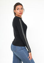 PULL COTELE NOIR & STRASS