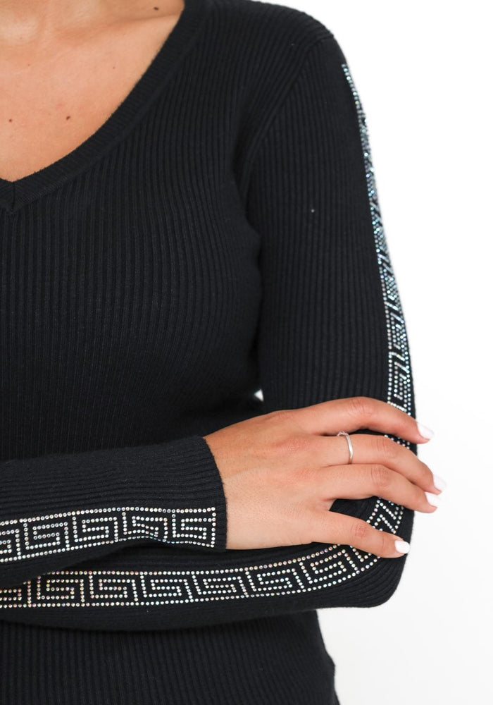 PULL COTELE NOIR & STRASS