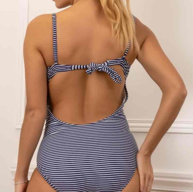 MAILLOT DE BAIN A RAYURES  & BLEU MARINE