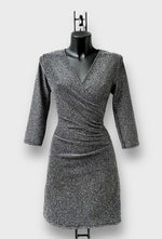 ROBE DRAPEE ARGENT & PAILLETTES