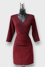 ROBE DRAPEE BORDEAUX & PAILLETTES