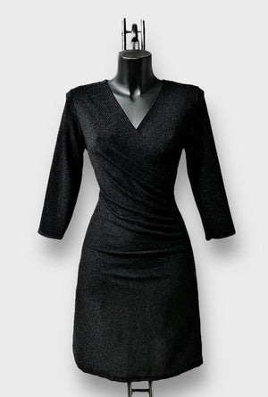 ROBE DRAPEE NOIRE & PAILLETTES