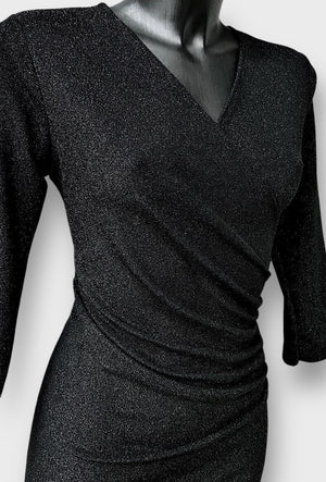 ROBE DRAPEE NOIRE & PAILLETTES