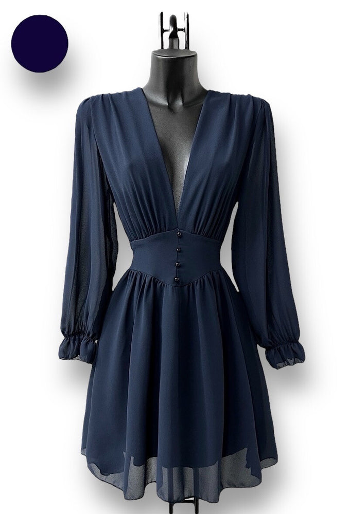 ROBE VOILAGE & BLEU MARINE