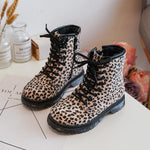 BOTTINES FOURREES LEOPARD & LACETS