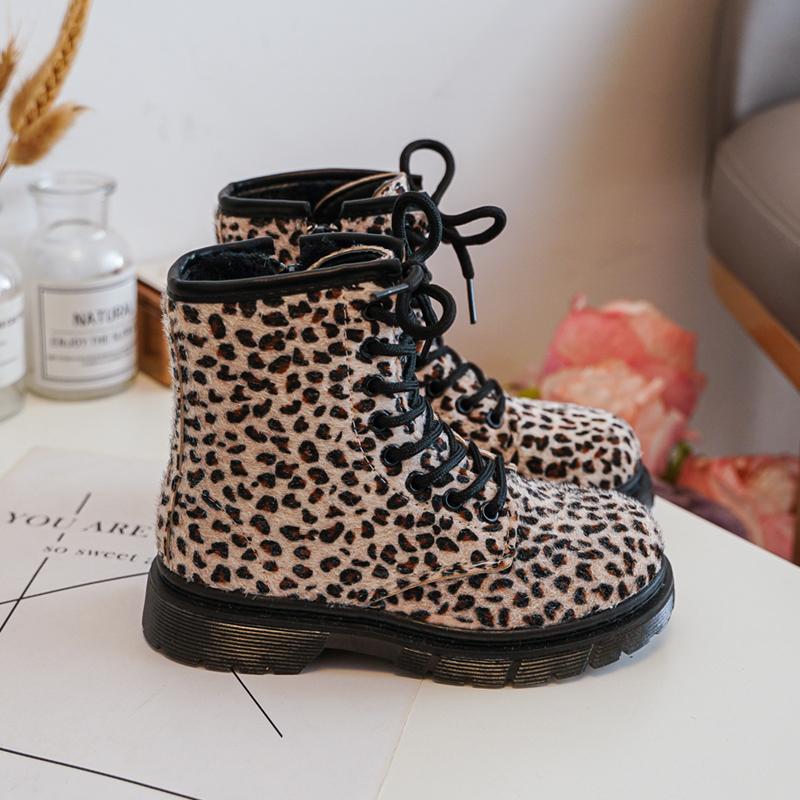 BOTTINES FOURREES LEOPARD & LACETS