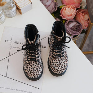 BOTTINES FOURREES LEOPARD & LACETS