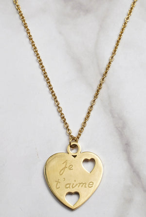 COLLIER "JE T'AIME" & OR