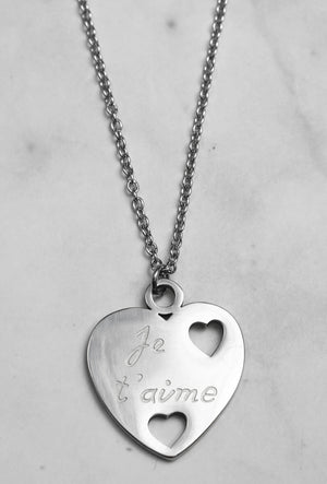 COLLIER "JE T'AIME" & ARGENT