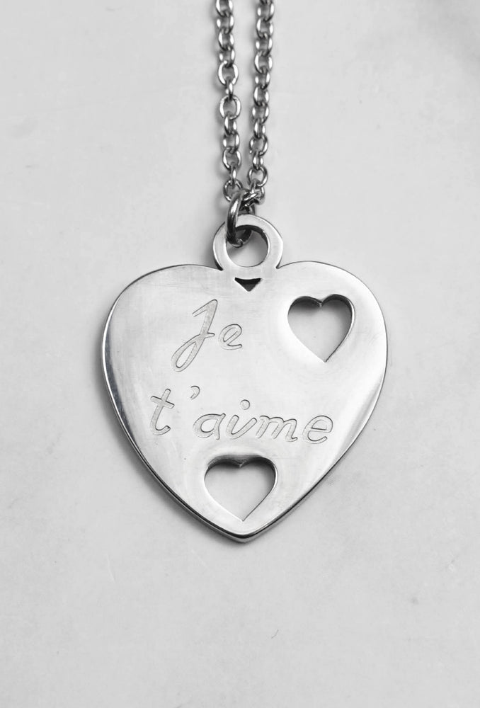 COLLIER "JE T'AIME" & ARGENT