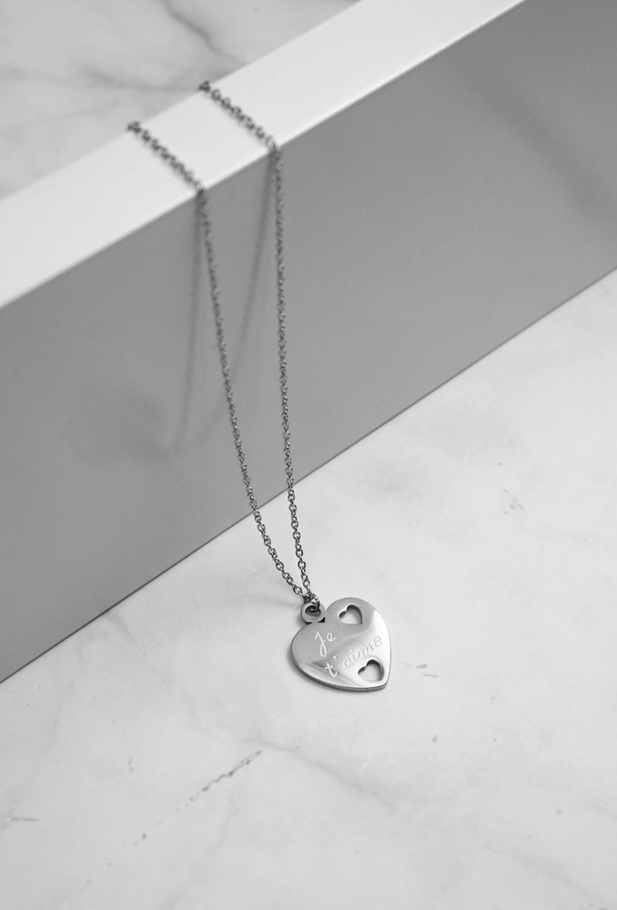 COLLIER "JE T'AIME" & ARGENT