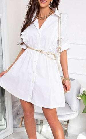 ROBE BLANCHE AMPLE & VOLANTEE