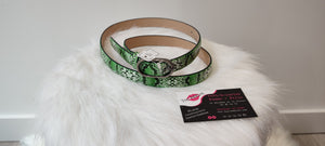 CEINTURE FINE VERT & IMPRIME PYTHON