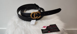 CEINTURE NOIRE & BOUCLE DOREE