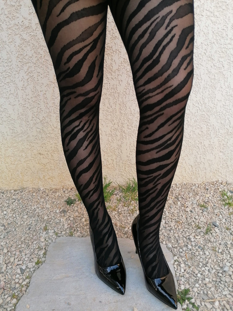 COLLANTS NOIRS & ZEBRE NOIR